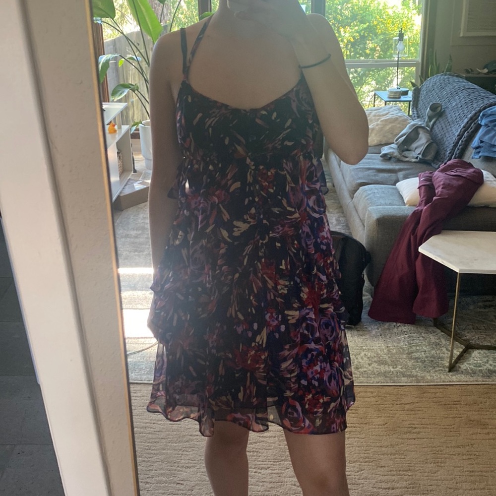 BCBG Floral Ruffle Dress